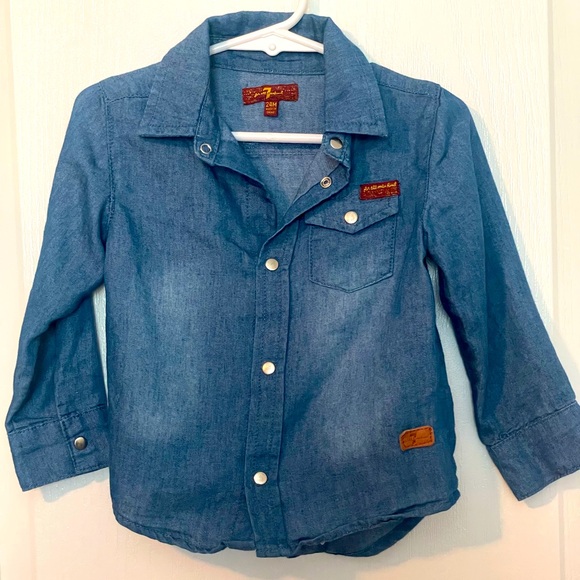 7 For All Mankind Other - 7 For All Mankind Boys Button Down Long Sleeve Size 24M
